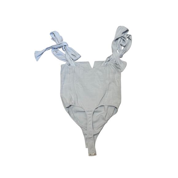 Free People Lola Bodysuit Icelandic Blue Tie Strap Size Small - Picture 3 of 6